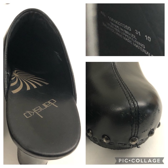 DANSKO Sz 40 Leather Heel Clog Mules - Picture 12 of 14